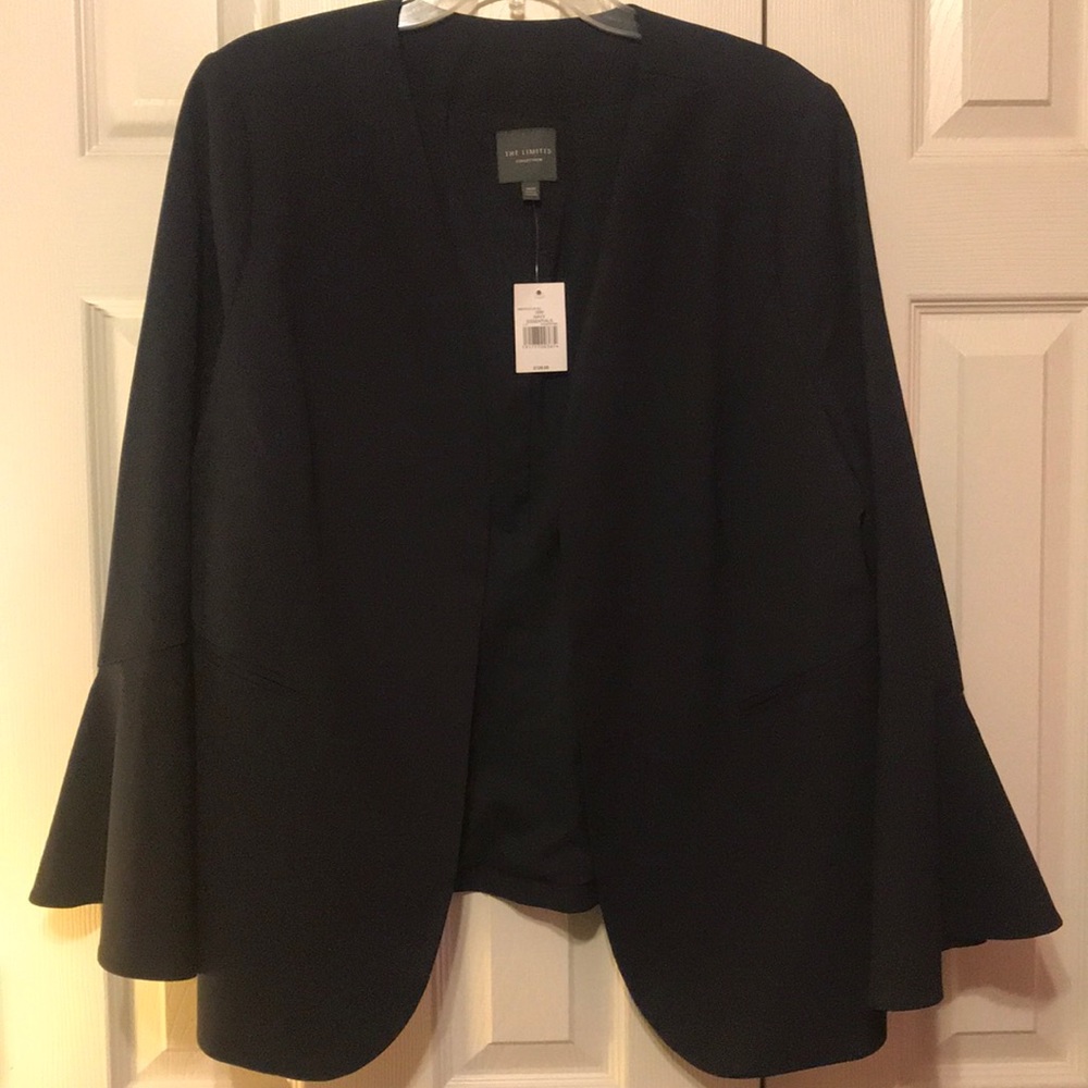 Navy Blue blazer with bell sleeves by The Limited